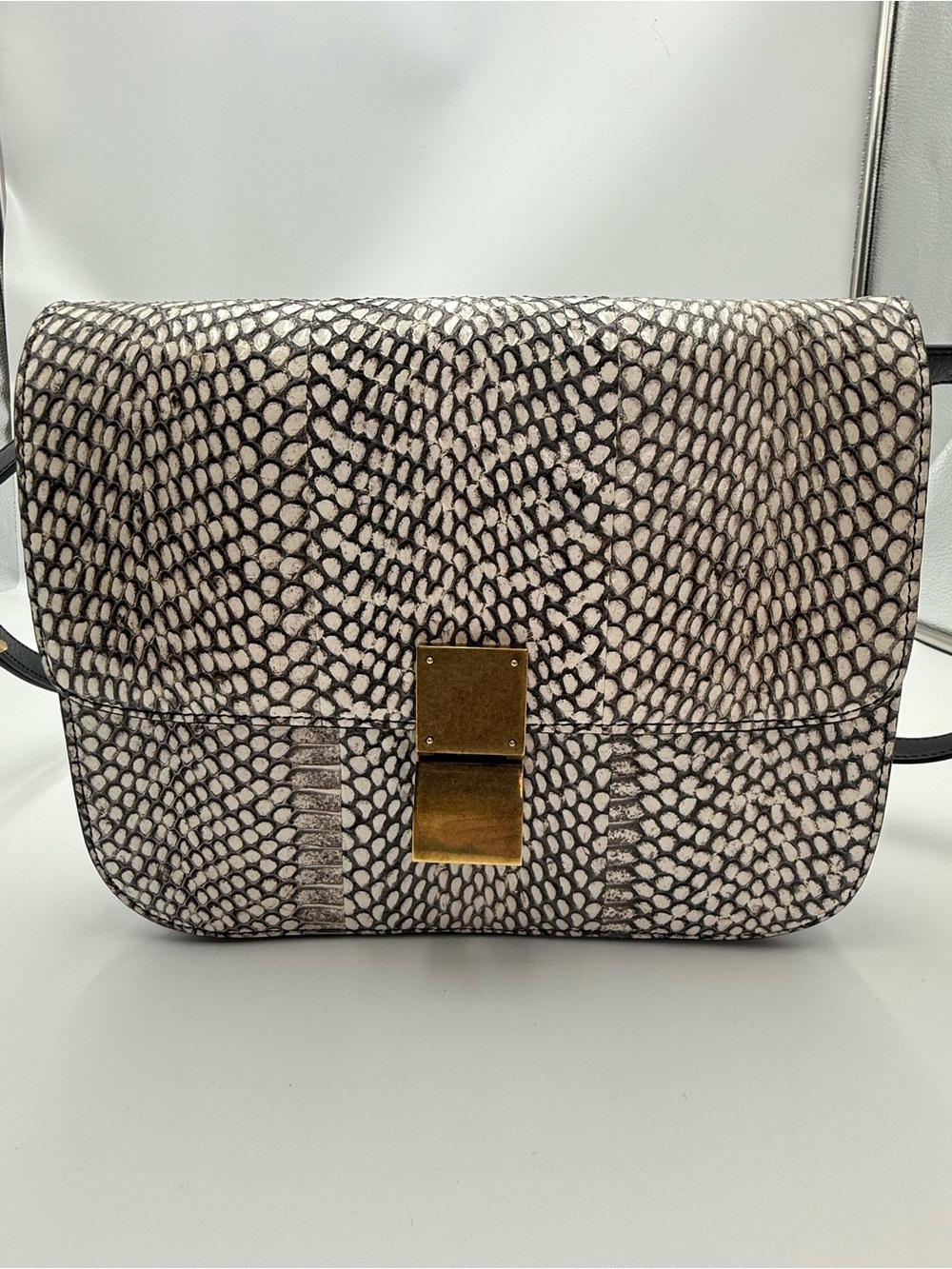 Celine snakeskin classic box handbag